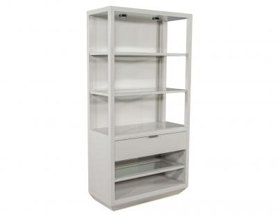 Pair of Modern Gray Bookcase Cabinets