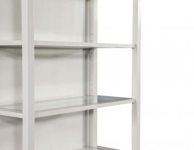 Pair of Modern Gray Bookcase Cabinets