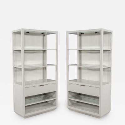 Pair of Modern Gray Bookcase Cabinets