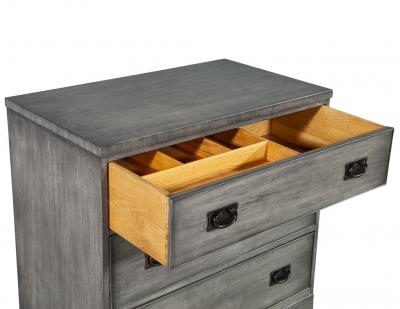 Pair of Modern Grey Distressed Chests by Kittinger