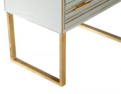 Pair of Modern Italian Brass and Mirror Nightstand Chests