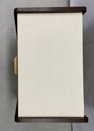 Pair of Modern Linen Chest Nightstands Dressers Walnut Custom American