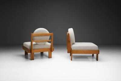Pair of Modern Lounge Chairs with Boucl Upholstery Europe Mid 20th Century