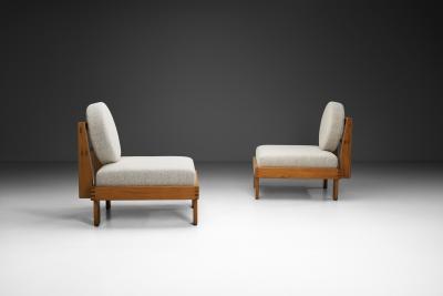 Pair of Modern Lounge Chairs with Boucl Upholstery Europe Mid 20th Century