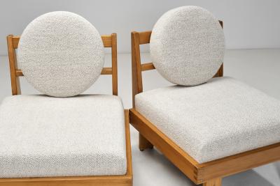Pair of Modern Lounge Chairs with Boucl Upholstery Europe Mid 20th Century