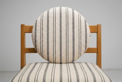 Pair of Modern Lounge Chairs with Striped Upholstery Europe Mid 20th Century