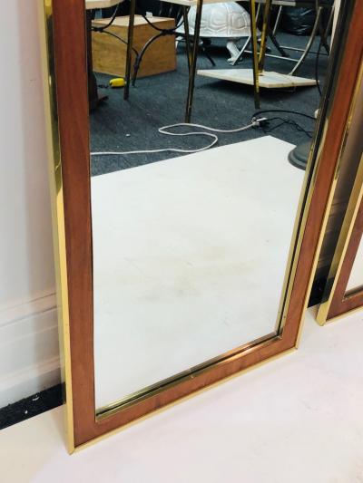 Pair of Modern Mirrors with Brass Interior Design