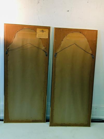 Pair of Modern Mirrors with Brass Interior Design