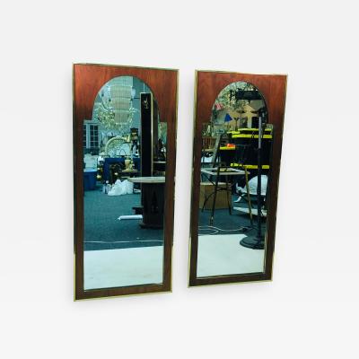 Pair of Modern Mirrors with Brass Interior Design
