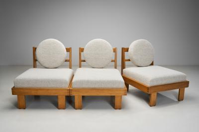 Pair of Modern Modular Sofas with Boucl Upholstery Europe Mid 20th Century