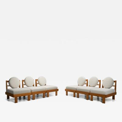 Pair of Modern Modular Sofas with Boucl Upholstery Europe Mid 20th Century