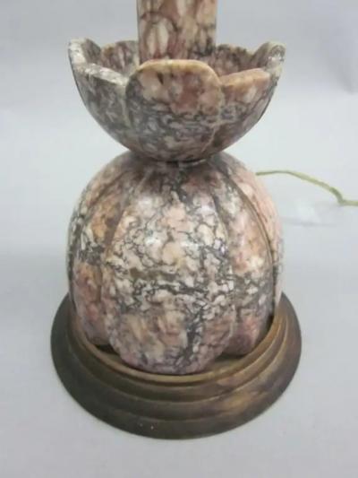 Pair of Modern Neoclassical Italian Marble Table Lamps