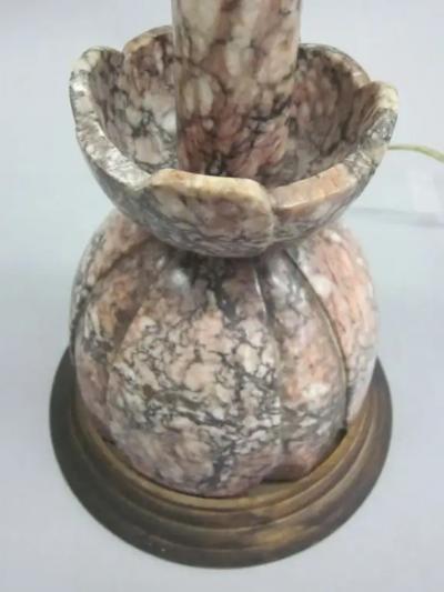 Pair of Modern Neoclassical Italian Marble Table Lamps