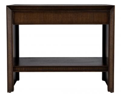 Pair of Modern Oak Nightstand End Tables in Dark Walnut