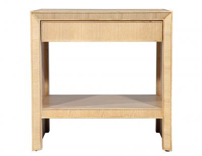 Pair of Modern Oak Nightstand End Tables in Natural Bleached Finish