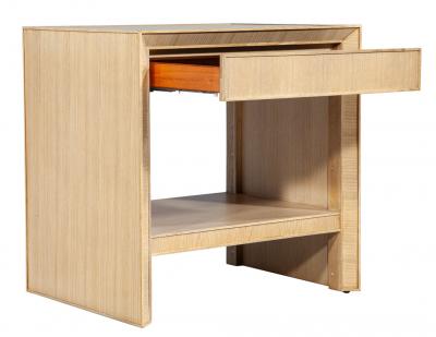 Pair of Modern Oak Nightstand End Tables in Natural Bleached Finish