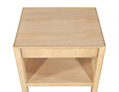 Pair of Modern Oak Nightstand End Tables in Natural Bleached Finish