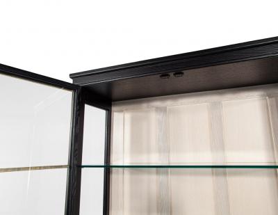 Pair of Modern Oak and Brass Bookcase Cabinets