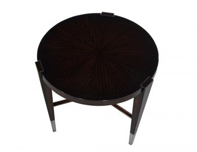 Pair of Modern Round Macassar Accent Tables