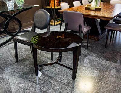 Pair of Modern Round Macassar Accent Tables