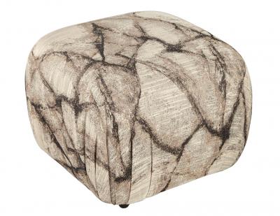 Pair of Modern Upholstered Ottoman Stools on Casters