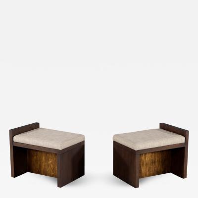 Pair of Modern Walnut Benches by Lara Mann