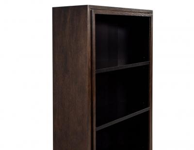 Pair of Modern Walnut and Black Bookcases