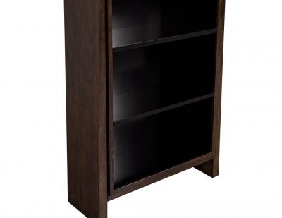 Pair of Modern Walnut and Black Bookcases