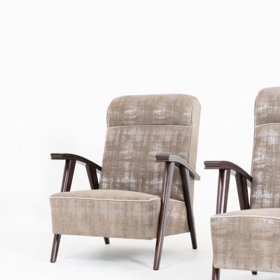 Pair of Modernist Armchairs Attributed to Jacques Adne