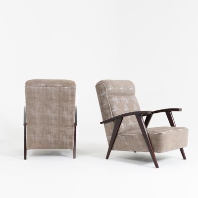Pair of Modernist Armchairs Attributed to Jacques Adne
