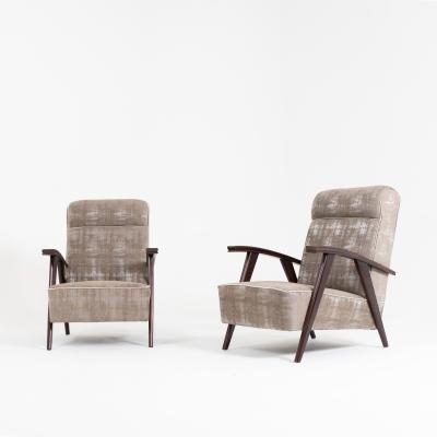 Pair of Modernist Armchairs Attributed to Jacques Adne
