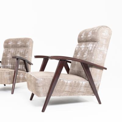 Pair of Modernist Armchairs Attributed to Jacques Adne