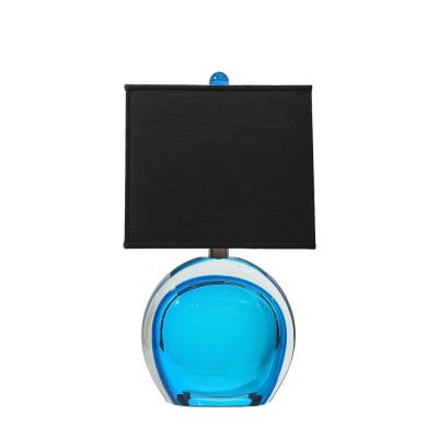 Pair of Modernist Hand Blown Murano Cobalt Blue Glass Table Lamps