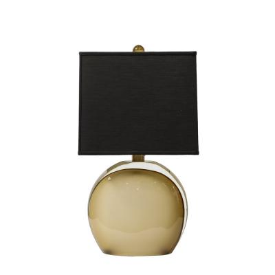 Pair of Modernist Hand Blown Murano Frosted Pale Amber Glass Table Lamps