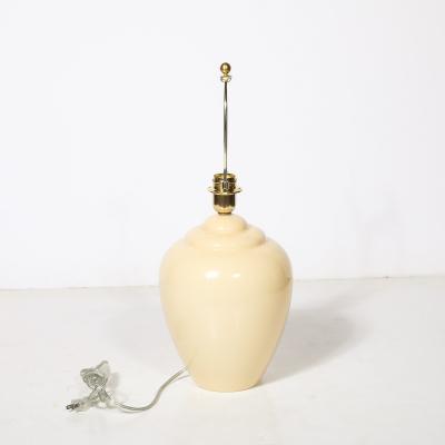 Pair of Modernist Hand Blown Murano Glass Urn Form Vellum Hue Table Lamps