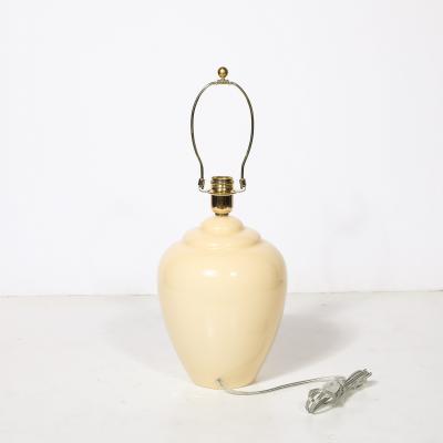 Pair of Modernist Hand Blown Murano Glass Urn Form Vellum Hue Table Lamps