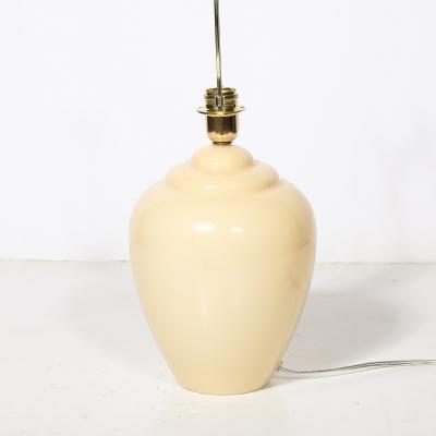 Pair of Modernist Hand Blown Murano Glass Urn Form Vellum Hue Table Lamps