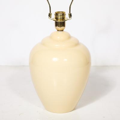 Pair of Modernist Hand Blown Murano Glass Urn Form Vellum Hue Table Lamps