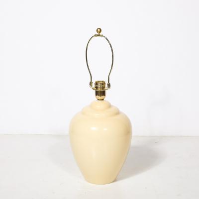 Pair of Modernist Hand Blown Murano Glass Urn Form Vellum Hue Table Lamps