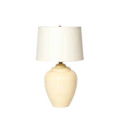 Pair of Modernist Hand Blown Murano Glass Urn Form Vellum Hue Table Lamps