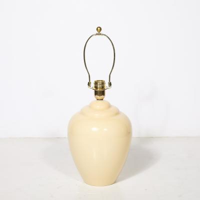 Pair of Modernist Hand Blown Murano Glass Urn Form Vellum Hue Table Lamps