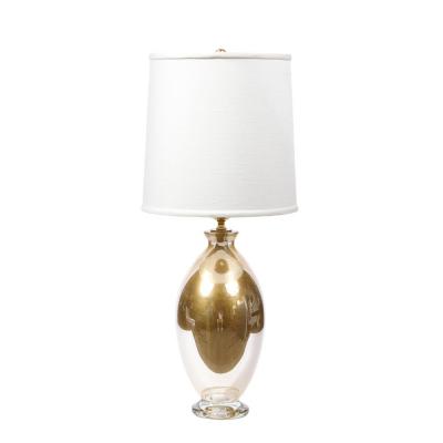 Pair of Modernist Handblown Murano 24kt Gold Fleck Table Lamps