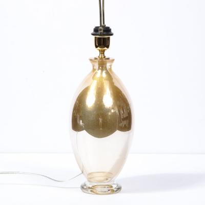 Pair of Modernist Handblown Murano 24kt Gold Fleck Table Lamps