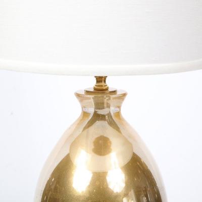 Pair of Modernist Handblown Murano 24kt Gold Fleck Table Lamps