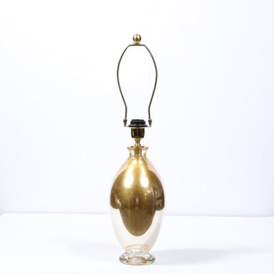 Pair of Modernist Handblown Murano 24kt Gold Fleck Table Lamps
