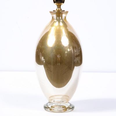 Pair of Modernist Handblown Murano 24kt Gold Fleck Table Lamps