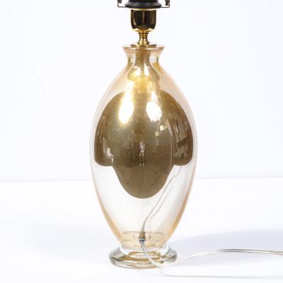 Pair of Modernist Handblown Murano 24kt Gold Fleck Table Lamps