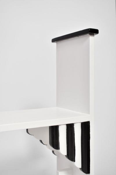 Pair of Modernist white wooden painted stools Portugal 1930s