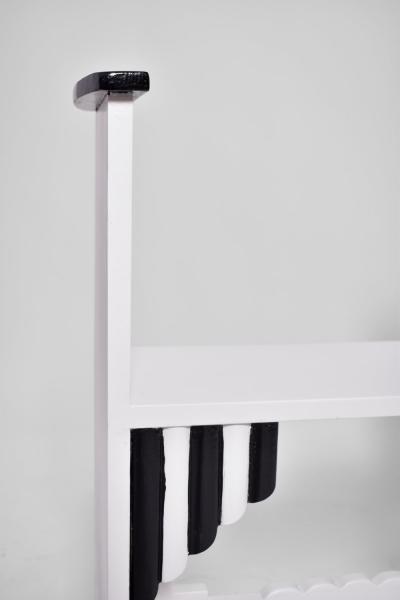 Pair of Modernist white wooden painted stools Portugal 1930s