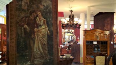 Pair of Monumental Framed Italian 18th Century Painted Tapestries